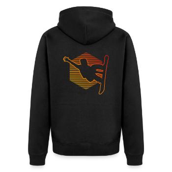 Snowboard Enfants Snowboarder Hommes Femmes Apres Sk - Veste à capuche bio Premium Unisexe - noir - Dos - Nico (187cm)