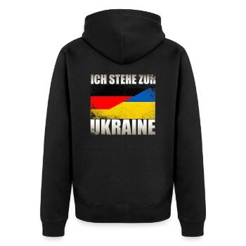 Vintage Allemand Ukraine Flag Allemagne - Veste à capuche bio Premium Unisexe - noir - Dos - Nico (187cm)