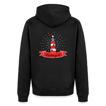 Küstengirl Ostsee Küste Nordsee Küste Spruch - Unisex Premium Bio Zip Hoodie - Schwarz - Hinten - Nico (187cm)