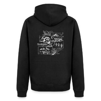 Bartgeier Berchtesgaden Watzmann - Unisex Premium Bio Zip Hoodie - Schwarz - Hinten - Nico (187cm)