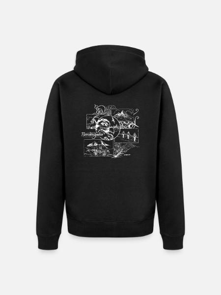 Bartgeier Berchtesgaden Watzmann - Unisex Premium Bio Zip Hoodie - Schwarz