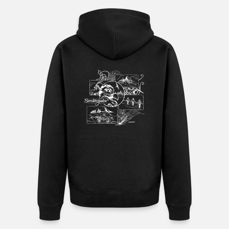 Gypaète barbu Berchtesgaden Watzmann - Veste à capuche bio Premium Unisexe - noir
