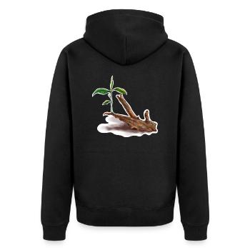 Pflanzen Sie auf einem Baumstamm, Aquarium, Aquari - Unisex Premium Bio Zip Hoodie - Schwarz - Hinten - Nico (187cm)