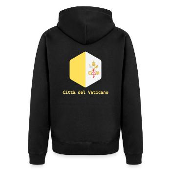 Vatican City - Unisex Premium Organic Zip Hoodie - black - Back - Nico (187cm)