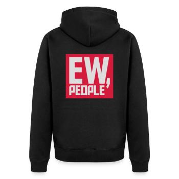 ew people citation drôle - Veste à capuche bio Premium Unisexe - noir - Dos - Nico (187cm)