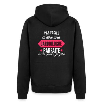 cardiologue parfaite / cadeau femme cardiologue - Veste à capuche bio Premium Unisexe - noir - Dos - Nico (187cm)
