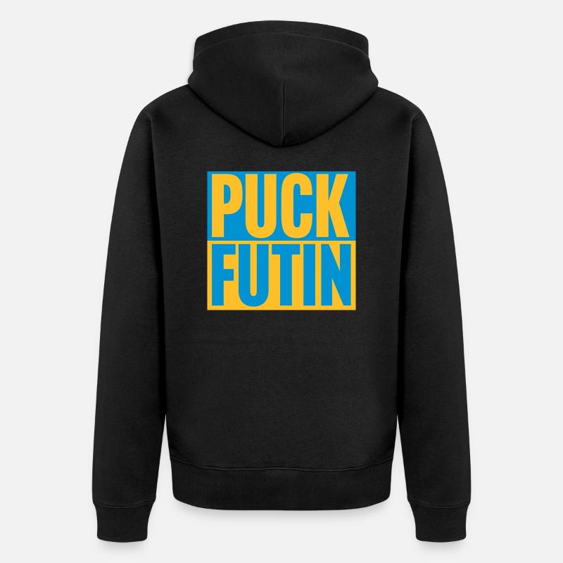 Conception du logo Puck Futin - Veste à capuche bio Premium Unisexe - noir