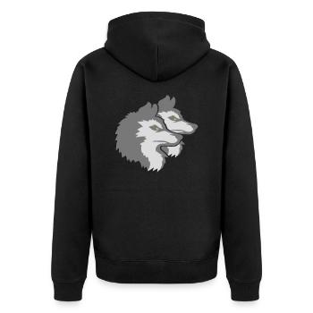 Team Logo Wolf Pack - Unisex Premium Organic Zip Hoodie - black - Back - Nico (187cm)