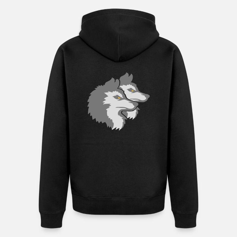 Team Logo Wolf Pack - Unisex Premium Bio Zip Hoodie - Schwarz