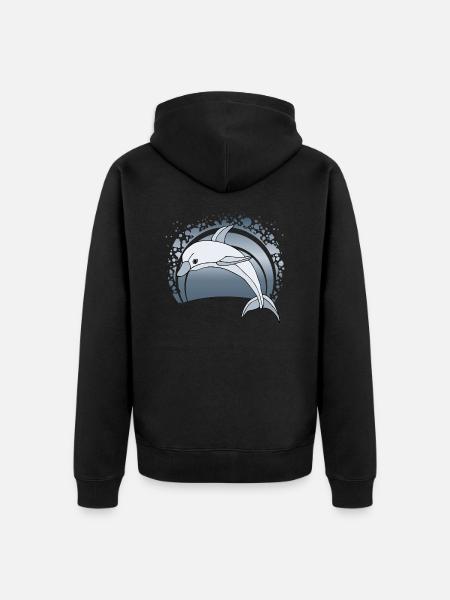 Delfin - Unisex Premium Bio Zip Hoodie - Schwarz
