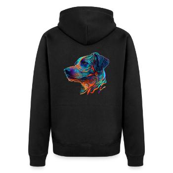 Race de chien Rhodesian Ridgeback comme tête de chien - Veste à capuche bio Premium Unisexe - noir - Dos - Nico (187cm)