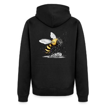 Zazi die Biene - Unisex Premium Bio Zip Hoodie - Schwarz - Hinten - Nico (187cm)