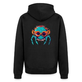 Kraken the spider - Unisex Premium Organic Zip Hoodie - black - Back - Nico (187cm)