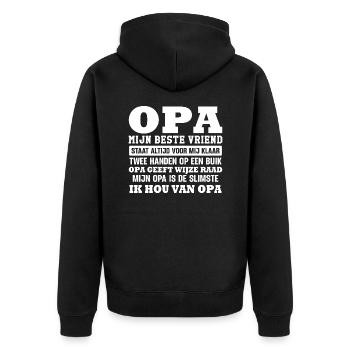Opa mijn beste vriend - Veste à capuche bio Premium Unisexe - noir - Dos - Nico (187cm)