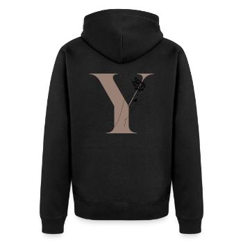 lettre y papillon magique - Veste à capuche bio Premium Unisexe - noir - Dos - Nico (187cm)