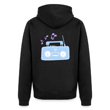 Musique radiophonique - Veste à capuche bio Premium Unisexe - noir - Dos - Nico (187cm)