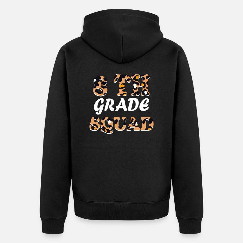 Leopard Lehrergeschenke der 8. Klasse - Unisex Premium Bio Zip Hoodie - Schwarz