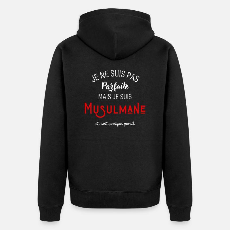 Pas parfaite mais musulmane - Veste à capuche bio Premium Unisexe - noir