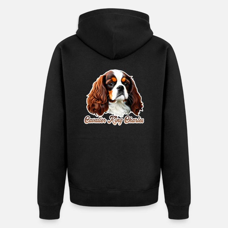 Cavalier King Charles CKC - Veste à capuche bio Premium Unisexe - noir