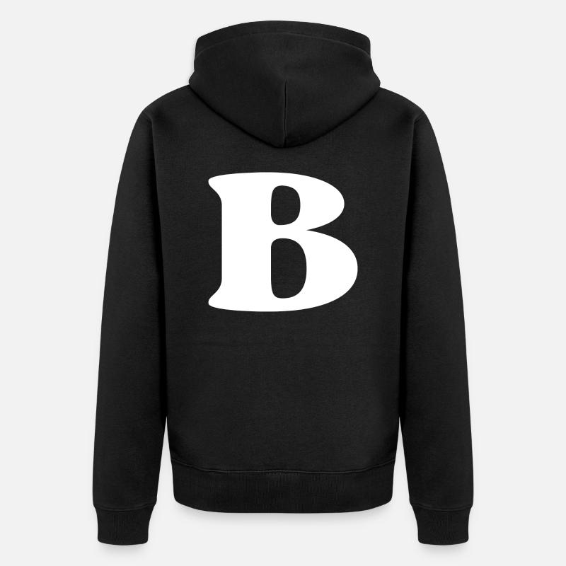 Buchstabe b - Unisex Premium Bio Zip Hoodie - Schwarz