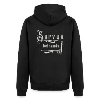 Servus beinanda - Unisex Premium Organic Zip Hoodie - black - Back - Nico (187cm)