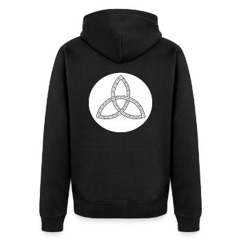 Triquetra - Unisex Premium Organic Zip Hoodie - black - Back - Nico (187cm)