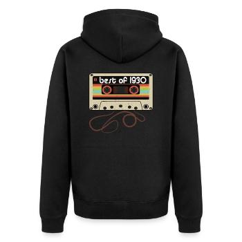Legendary vintage 1930 - Unisex Premium Organic Zip Hoodie - black - Back - Nico (187cm)