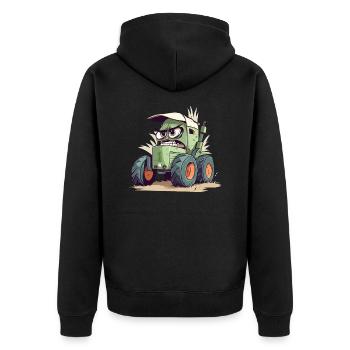 Kanzy le tracteur énervé - Veste à capuche bio Premium Unisexe - noir - Dos - Nico (187cm)