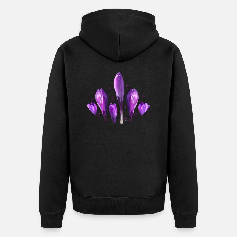 Crocus Printemps Printemps Début - Veste à capuche bio Premium Unisexe - noir