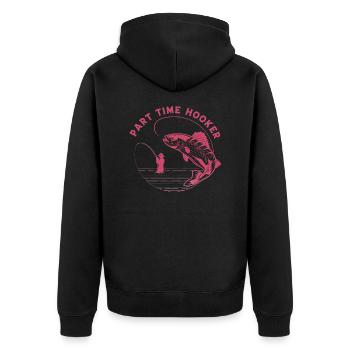 fisch, fisch, angeln, see, meer, angeln, fauna, exotisch - Unisex Premium Bio Zip Hoodie - Schwarz - Hinten - Nico (187cm)