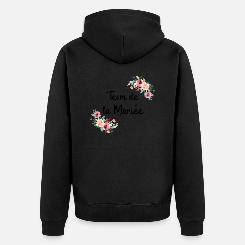 Team de la mariée fleurs - Veste à capuche bio Premium Unisexe - noir