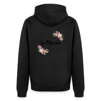 The Bride Flowers - Unisex Premium Organic Zip Hoodie - black - Back - Nico (187cm)
