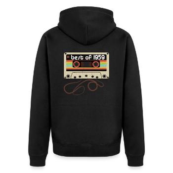 Legendary vintage 1959 - Unisex Premium Organic Zip Hoodie - black - Back - Nico (187cm)