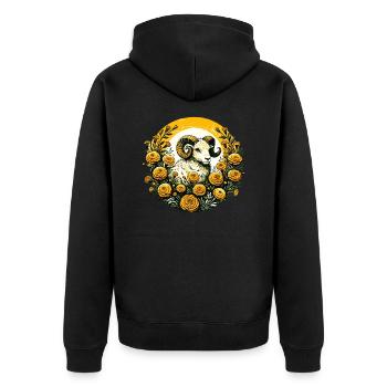 Bélier Bélier Souci - Veste à capuche bio Premium Unisexe - noir - Dos - Nico (187cm)