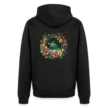 Tortue marine - Veste à capuche bio Premium Unisexe - noir - Dos - Nico (187cm)