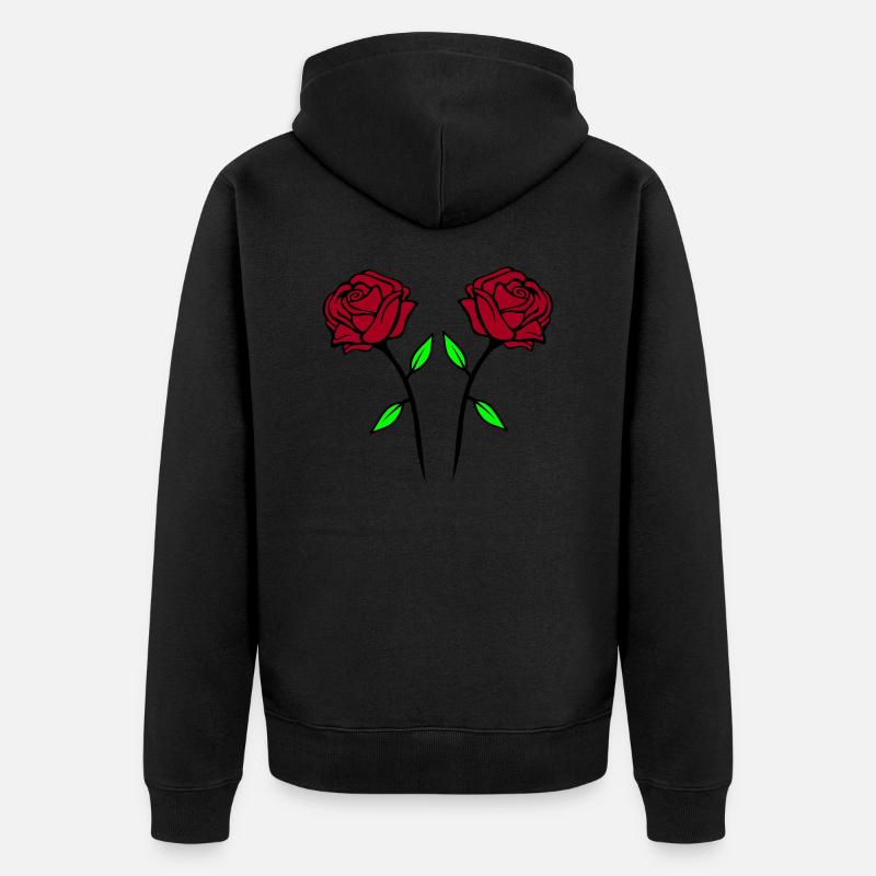rosen - Unisex Premium Bio Zip Hoodie - Schwarz