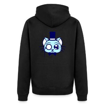 Sir Cat Gentleman Chapeau haut de forme Monocle Rich Gentleman - Veste à capuche bio Premium Unisexe - noir - Dos - Nico (187cm)