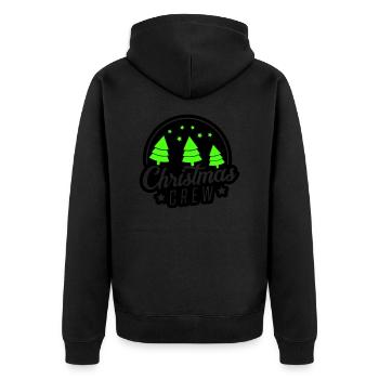 christmas crew xmas - Unisex Premium Bio Zip Hoodie - Schwarz - Hinten - Nico (187cm)