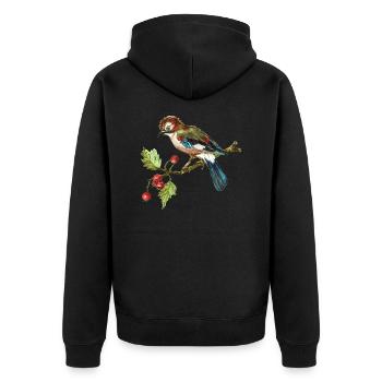 Colorful bird - Unisex Premium Organic Zip Hoodie - black - Back - Nico (187cm)