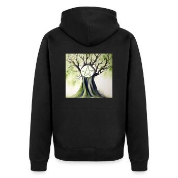 sketch to image 20241129 193209 - Unisex Premium Bio Zip Hoodie - Schwarz - Hinten - Nico (187cm)
