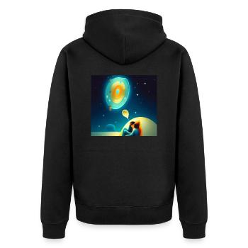1000038762 - Unisex Premium Organic Zip Hoodie - black - Back - Nico (187cm)