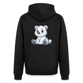 Mädchen Eisbär - Unisex Premium Bio Zip Hoodie - Schwarz - Hinten - Nico (187cm)