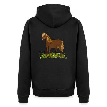 Cheval - Veste à capuche bio Premium Unisexe - noir - Dos - Nico (187cm)
