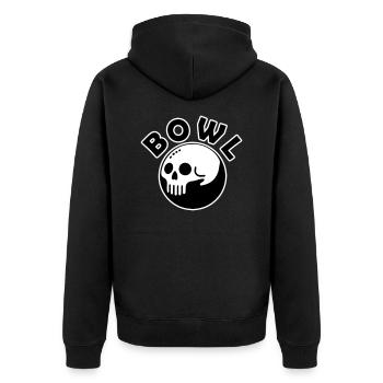 Skull Bowling Ball - Bowl Design - Unisex Premium Organic Zip Hoodie - black - Back - Nico (187cm)