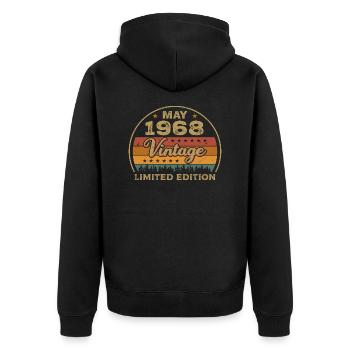 Don de mai Mai 1968 Jubilé Mai 1968 Mai 1968 - Veste à capuche bio Premium Unisexe - noir - Dos - Nico (187cm)