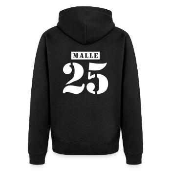 Malle 2025 Urlaub - Unisex Premium Bio Zip Hoodie - Schwarz - Hinten - Nico (187cm)