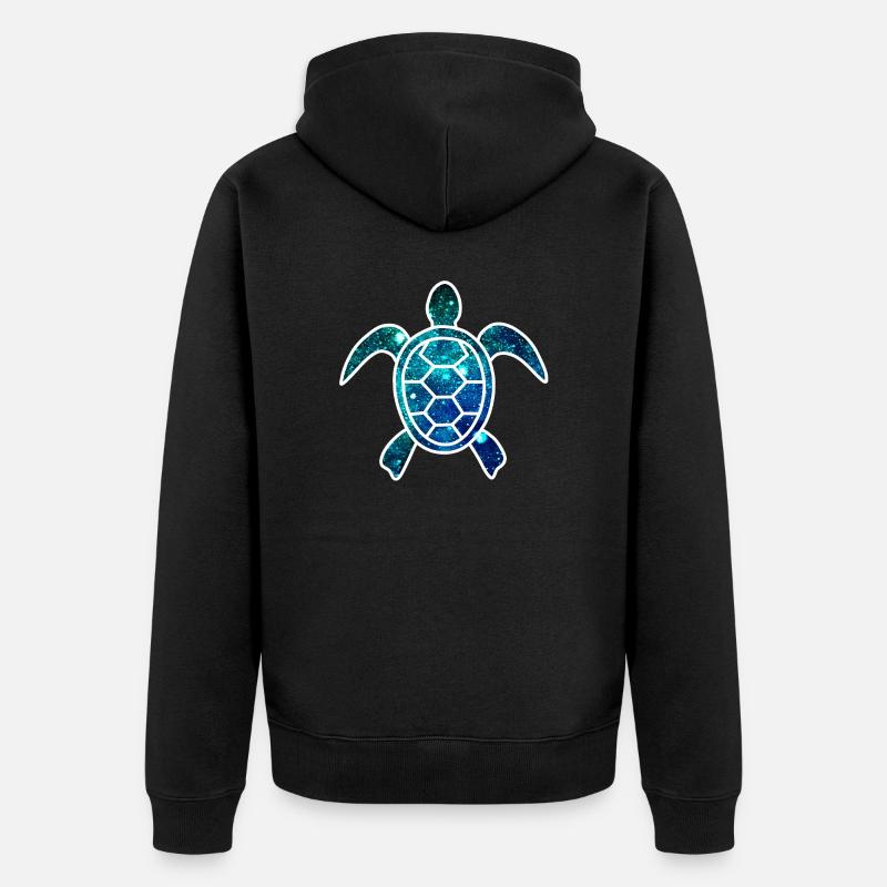 Kosmische Schildkröte - Unisex Premium Bio Zip Hoodie - Schwarz
