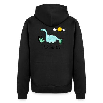 Bébé Saurus - Idée cadeau - Veste à capuche bio Premium Unisexe - noir - Dos - Nico (187cm)