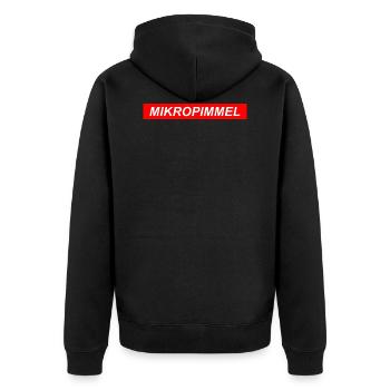 Mikro Pimmel Penis Schwanz Sex Geschenk Idee - Unisex Premium Bio Zip Hoodie - Schwarz - Hinten - Nico (187cm)