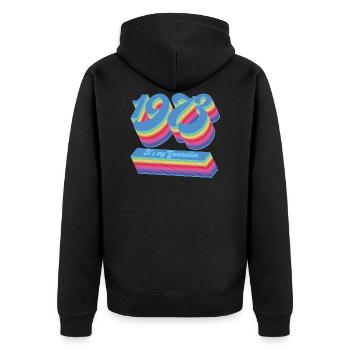 C'est ma génération (édition 1973) - Veste à capuche bio Premium Unisexe - noir - Dos - Nico (187cm)